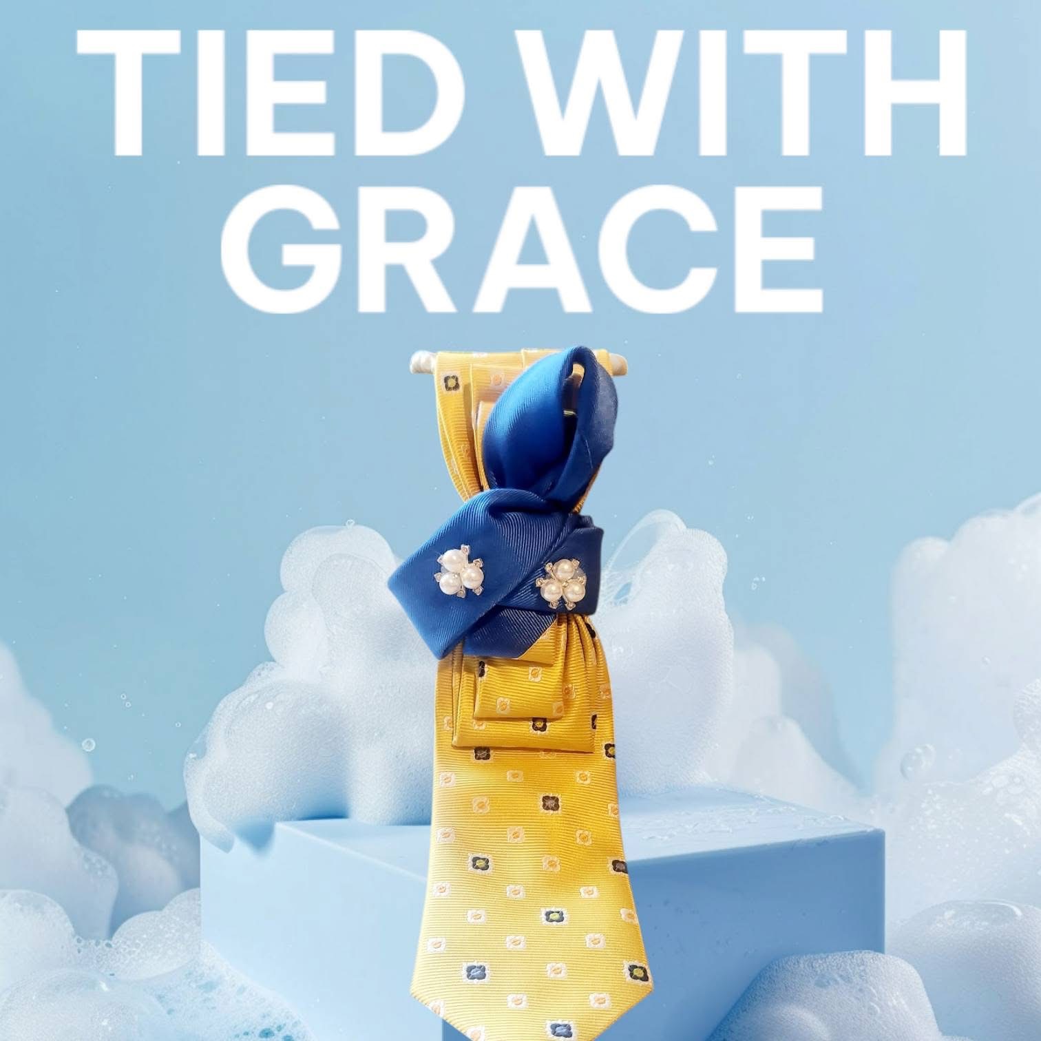 Blue and gold tie